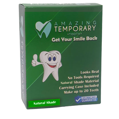 Amazing Temporary Tooth Replacement Budget Priced Kit for a Missing Tooth Available in Bright and Natural Shade